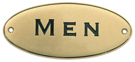 Solid Brass Signs Engraved Door Plate Restroom Men