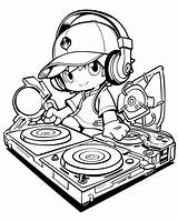 Premium Vector  Kawaii dj Player coloring Book Drawing sketch template