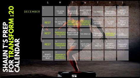 Jennifer Wood Fitness : Shaun T's Hybrid Calendar Schedule to Get Ready for Transform 20 (aka T20)