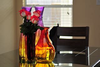 Colored vases... | Some nice colored vases and roses on Foti… | Flickr