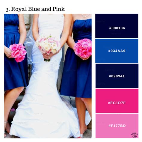 Royal Blue and Pink Combining pink and royal blue for a romantic wedding theme. Pink gives your ...