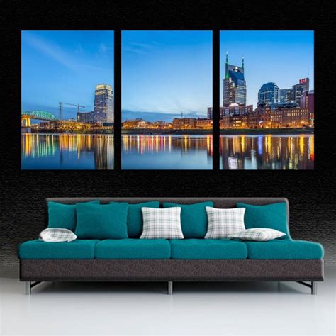 Nashville Tennessee Skyline Canvas Print Wall Art 3 Panel | Etsy