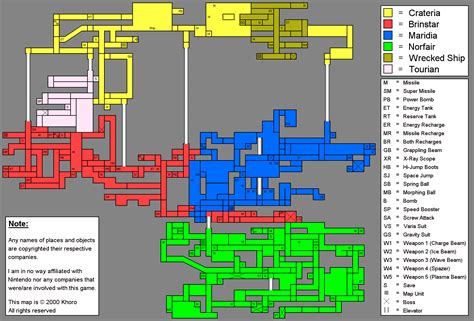 Super Metroid World Map Map for Super Nintendo by Khoro - GameFAQs