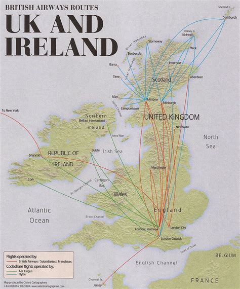 British Airways route map (UK and Ireland) - circa late 20… | Flickr