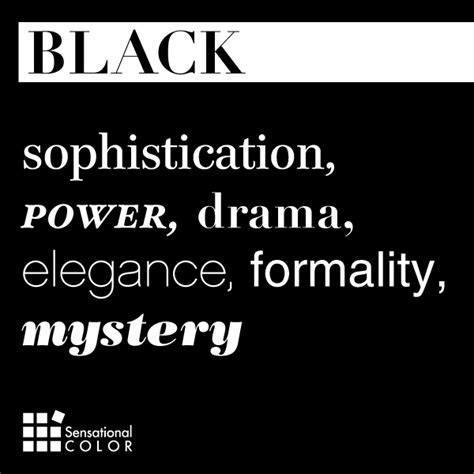 *Free* Color Messages & Meanings Graphics: Words That Describe Black ...