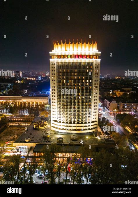 Almaty, Kazakhstan - October 28, 2023: Aerial view of Kazakhstan hotel ...