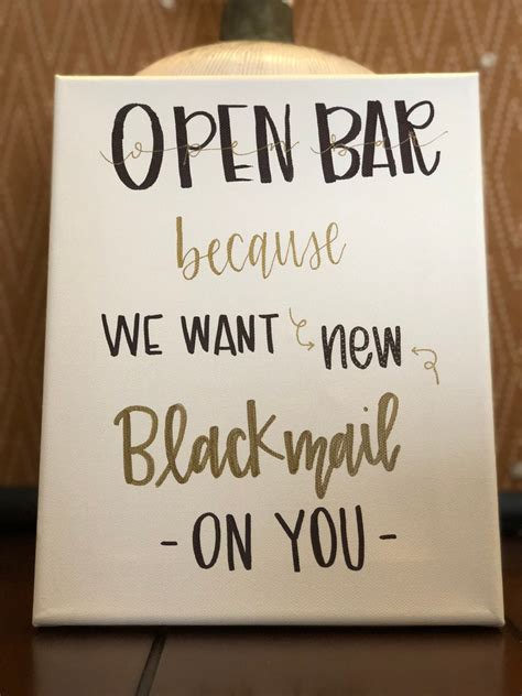 Funny Open Bar Sign Handlettered Canvas | Etsy