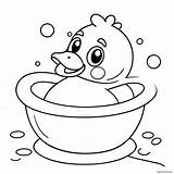 Cute Rubber Duck In Bathtub Coloring Page 59433 50320 sketch template