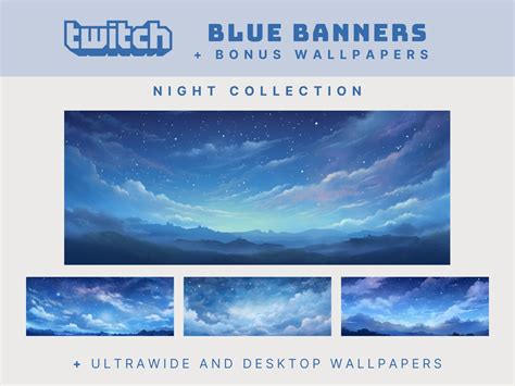 Blue Twitch Stream Banner Studio Ghibli Twitch Banner Blue Night Stream ...