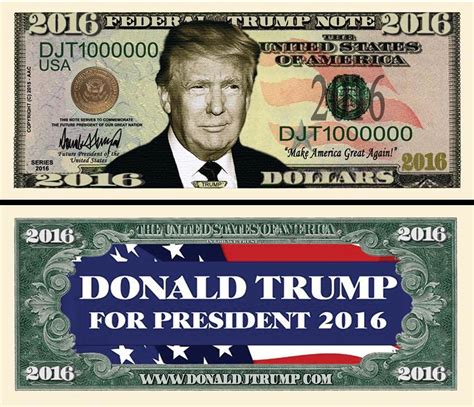 OUR DONALD TRUMP FOR PRESIDENT DOLLAR BILL (2 Bills) | eBay