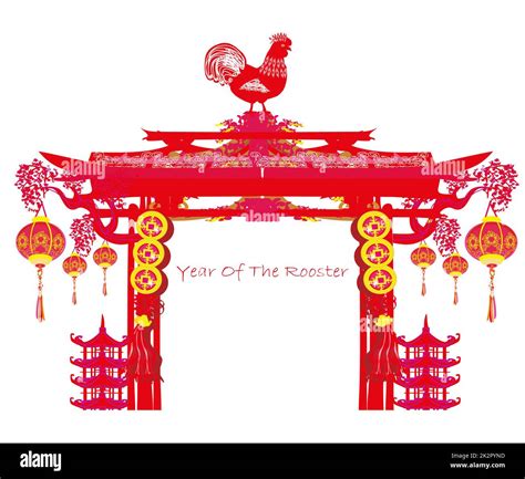 year of rooster - New Year frame Stock Photo - Alamy