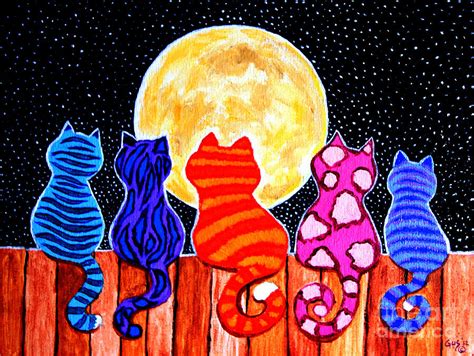 Meowing At Midnight Painting by Nick Gustafson