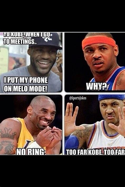 Lebron James|Kobe Bryant|Carmelo Anthony|no ring meme| | Funny nba ...