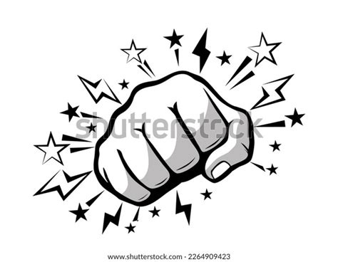 Punch Fist On Comic Style Cartoon Stock Vector (Royalty Free ...