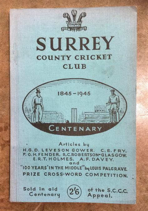 Surrey County Cricket Club 1845-1945: Good (1945) | Reader's Books