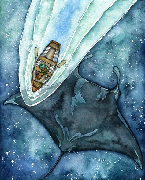 Manta Ray Art Manta Ray Painting Manta Ray Watercolor | Etsy Canada