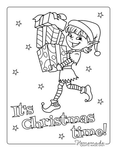 Free Printable Elf Coloring Pages for Kids