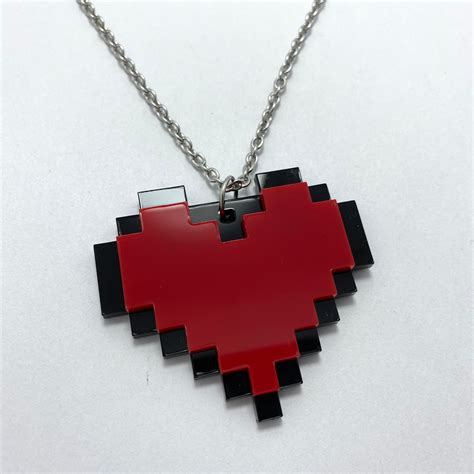 Minecraft Heart Necklace - Etsy