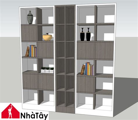 4852 Bookshelf Sketchup Model Free Download