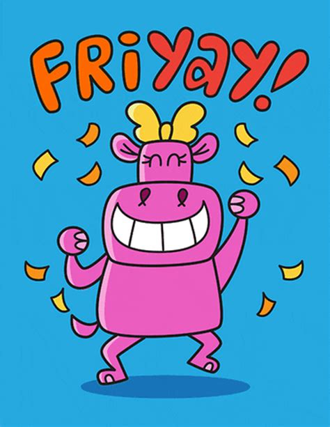 Friyay Happy Hippo Dancing Party Animated Greeting GIF | GIFDB.com