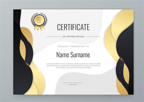 Premium Vector | Black and gold certificate design with luxury and modern certificate award ...