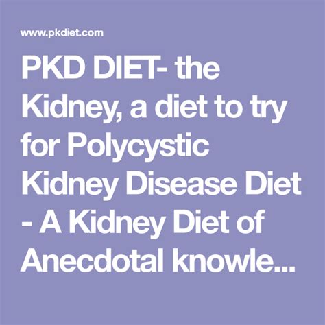 PKD DIET- the Kidney, a diet to try for Polycystic Kidney Disease Diet ...