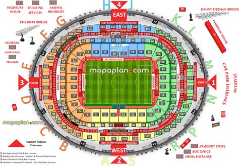 London Arsenal Emirates Stadium seating plan - Arsenal London ...