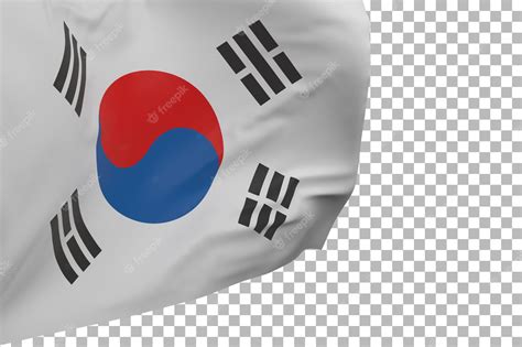 Premium PSD | South korea flag isolated. Waving banner. National flag ...