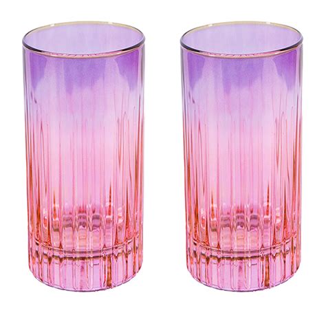 Domina Set of 2 Purple-To-Pink Tall Tumbler Glasses First Apartment, Apartment Decor, Pink ...