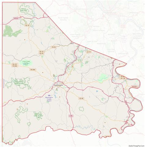 Map of Washington County, Pennsylvania - Thong Thai Real