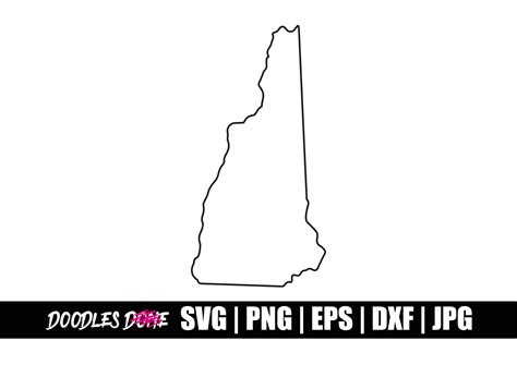 New Hampshire Outline SVG Cut File Illustration par Doodlesdone ...