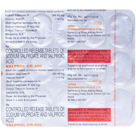 Valprol-CR-400 Tablet 15's Price, Uses, Side Effects, Composition ...