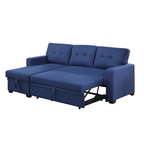 Devion Furniture Polyester Fabric Reversible Sleeper Sectional Sofa ...