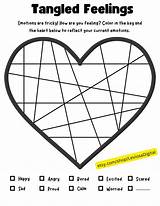 Kids Coloring Feelings Worksheet Therapy Tool Self Help Resource  sketch template
