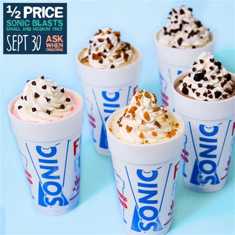 1/2 Price Ice Cream Blasts at Sonic 9/30 - Kids Activities | Saving Money | Home Management ...