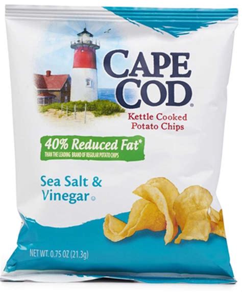 Cape Cod Sea Salt Vinegar Kettle Chips Reduced Fat for Happy Snacking