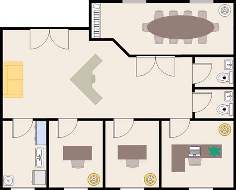 Office Building Layout | Work Office Floor Plan Template