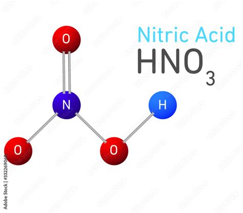 Nitric acid molecule model illustration HNO3 Stock Vector | Adobe Stock