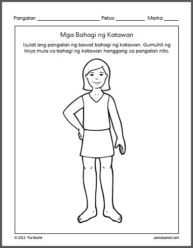 Mga Bahagi Ng Katawan Worksheet