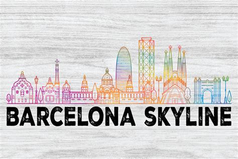 Barcelona Skyline Silhouette Graphic by Mash Studio · Creative Fabrica