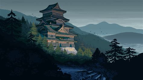 Pixel art wallpaper, Castle, Japan, Mountain, Pixel Art | Pixel art background, Anime scenery ...