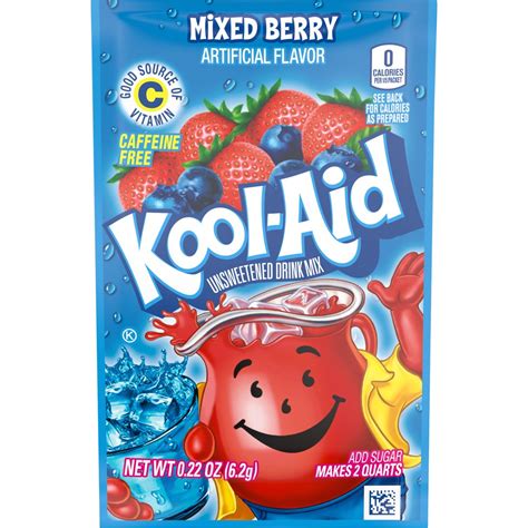 Kool-Aid Unsweetened Mixed Berry Artificially Flavored Powdered Soft Drink Mix, 0.22 oz Packet ...