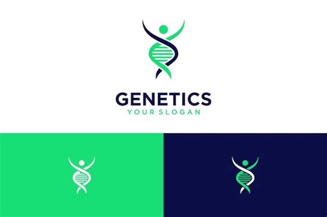 Premium Vector | Genetics logo design with dna and humans