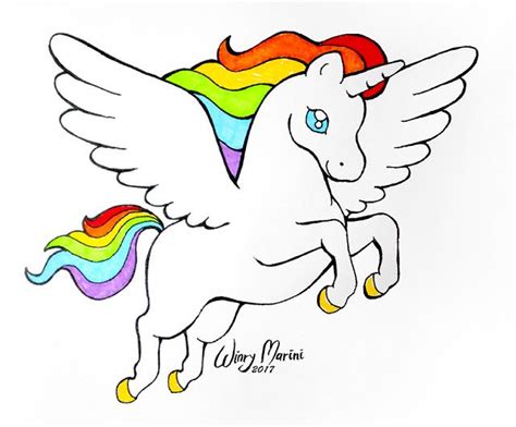 Rainbow Winged Unicorn | Unicorn wings, Unicorn drawing, Embroidered ...