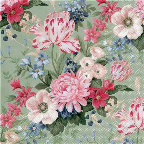 Victorian Floral Paper Napkins - Flowers Talk Tivoli