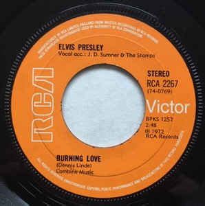 Elvis Presley - Burning Love (1972, Large centre, Vinyl) | Discogs