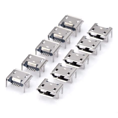 10pcs/set Micro USB B Type Female Socket Connector Micro USB Jack ...