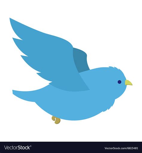 Flying blue bird Royalty Free Vector Image - VectorStock