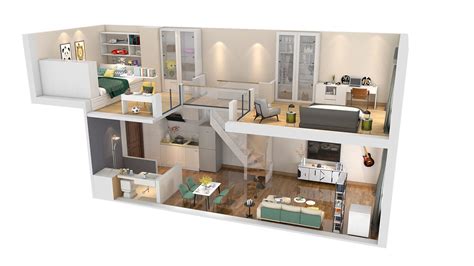 Floorplan apartment duplex 3D model - TurboSquid 1576735