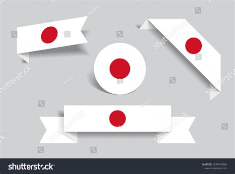 Japanese Flag Stickers Labels Set Vector Stock Vector (Royalty Free ...